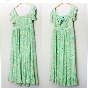 Floral Mint Green Maxi dress